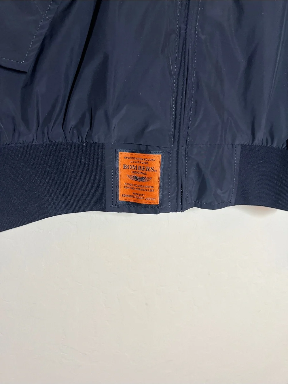 Black Bomber Jacket with Orange Trim Accent